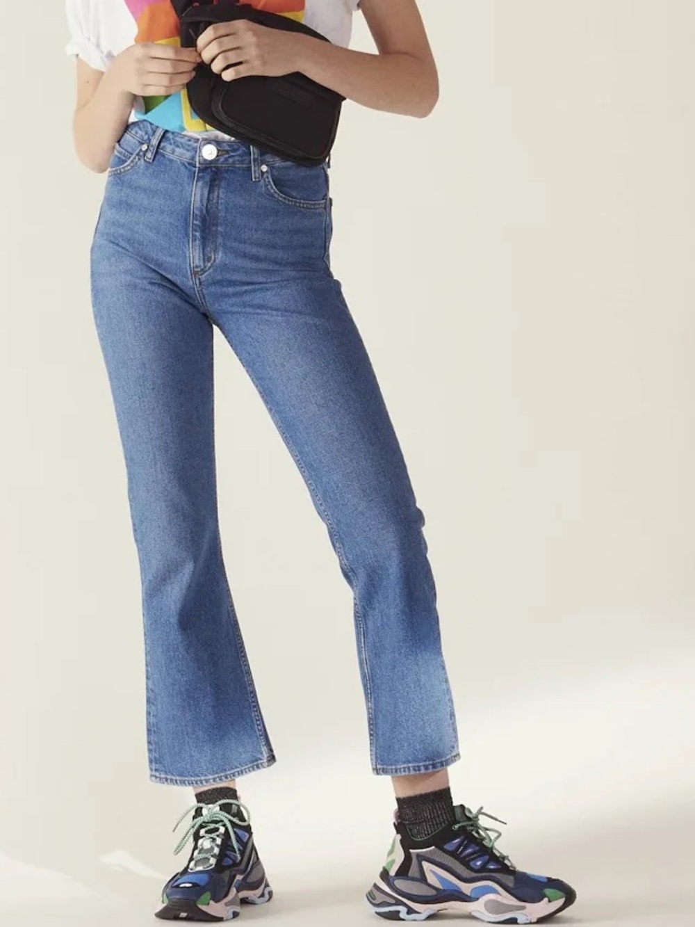 Sandro Rudolphe High Waist Flare Straight Jean Blue Vintage Denim Women’s Size 6